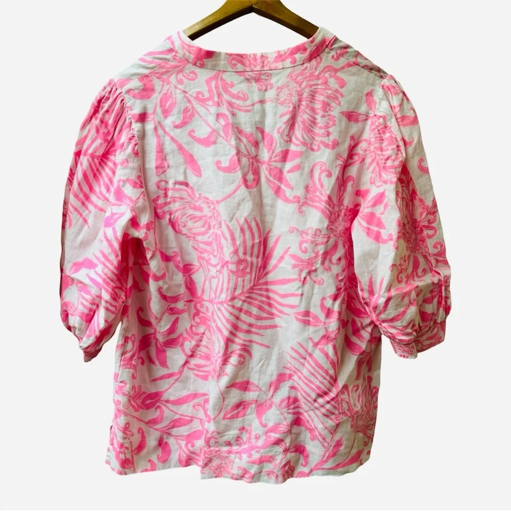 Lilly Pulitzer Mialeigh Elbow Sleeve Linen Top